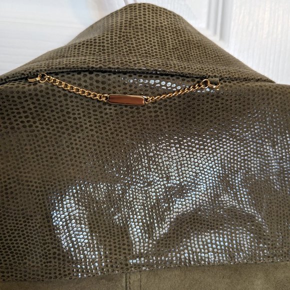 St. John |  Olive |  REAL Leather - Snake & Suede Jacket!! | M | EUC | Rich Mom - Picture 11 of 11